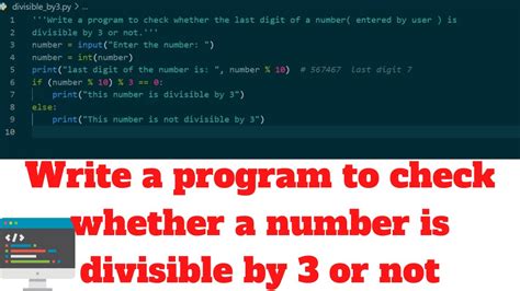 Sep 24, 2022 In our example, we have declared value 10-20, but between these numbers we only want those number that are NOT divisible by 5 or in other words which dont give zero when divided by 5. . Number divisible by 3 and 5 in python